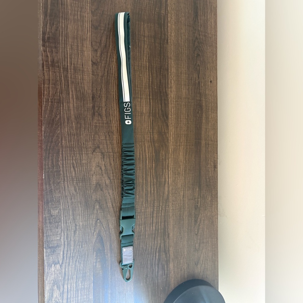Figs Forest Green Lanyard with White Accent